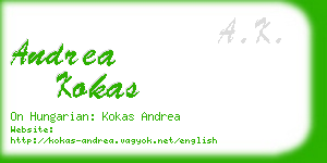 andrea kokas business card